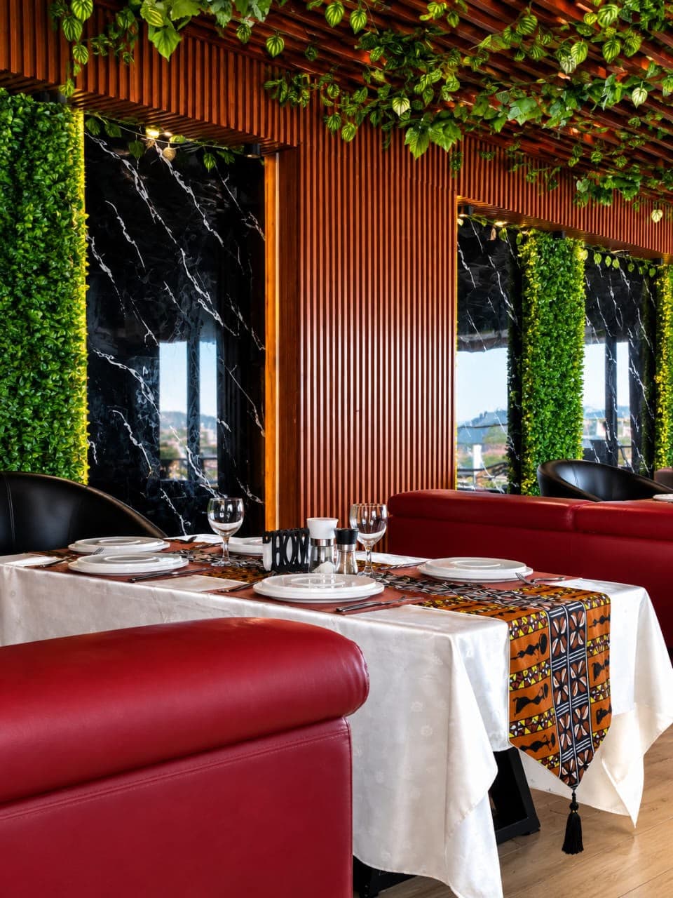Booths on the terrace